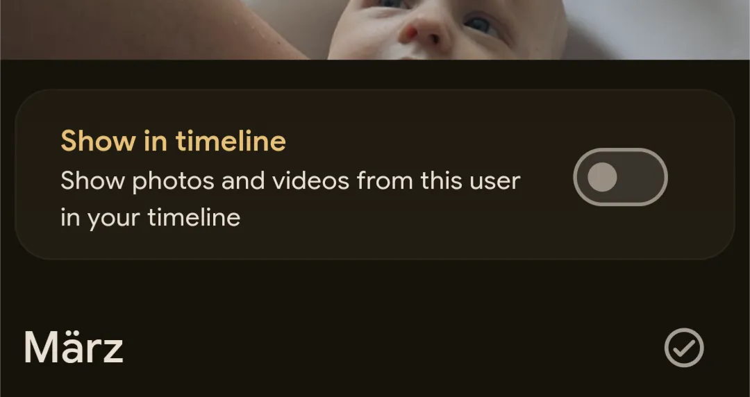 The "Show in timeline" toggle that merges both libraries